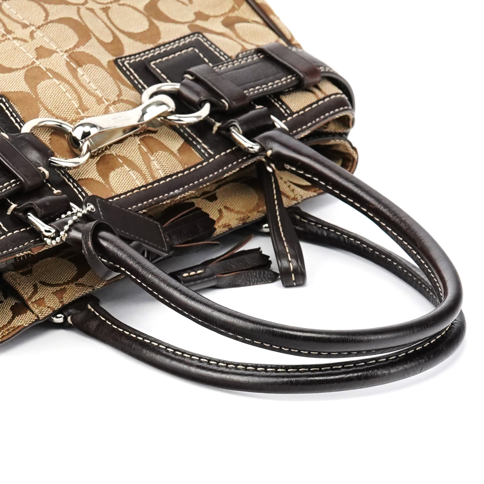 10245 Beige Brown Signature Hampton Tote Bag