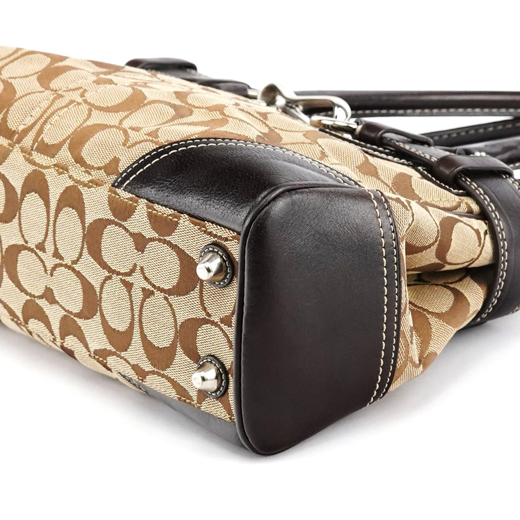 10245 Beige Brown Signature Hampton Tote Bag