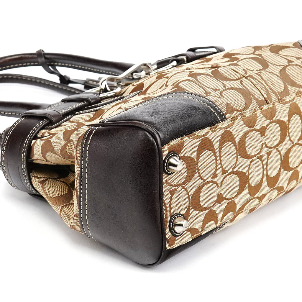 10245 Beige Brown Signature Hampton Tote Bag