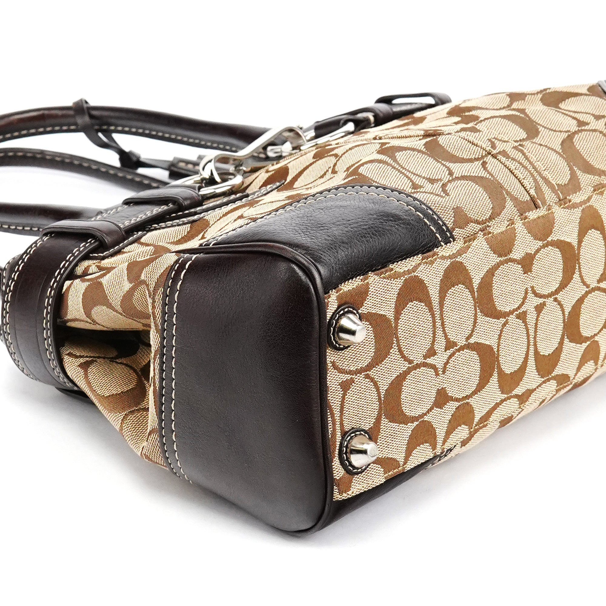 10245 Beige Brown Signature Hampton Tote Bag