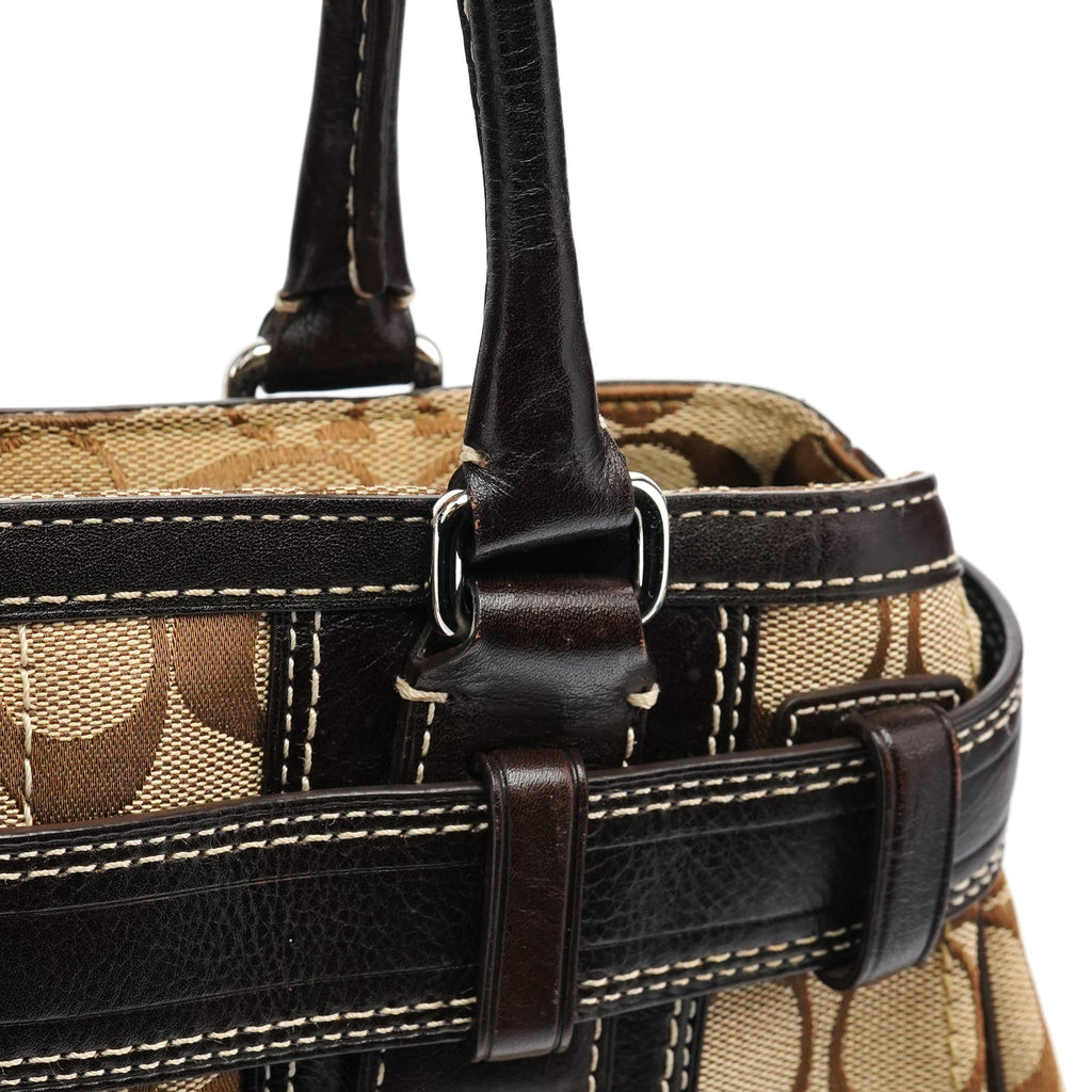10245 Beige Brown Signature Hampton Tote Bag
