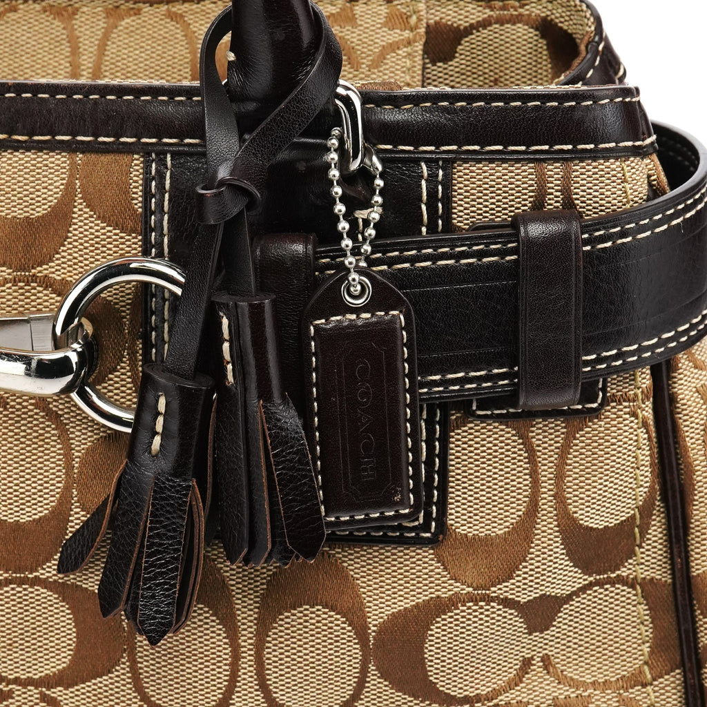 10245 Beige Brown Signature Hampton Tote Bag
