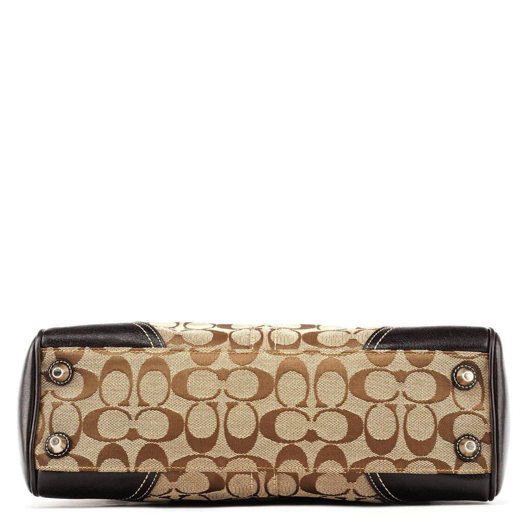 10245 Beige Brown Signature Hampton Tote Bag