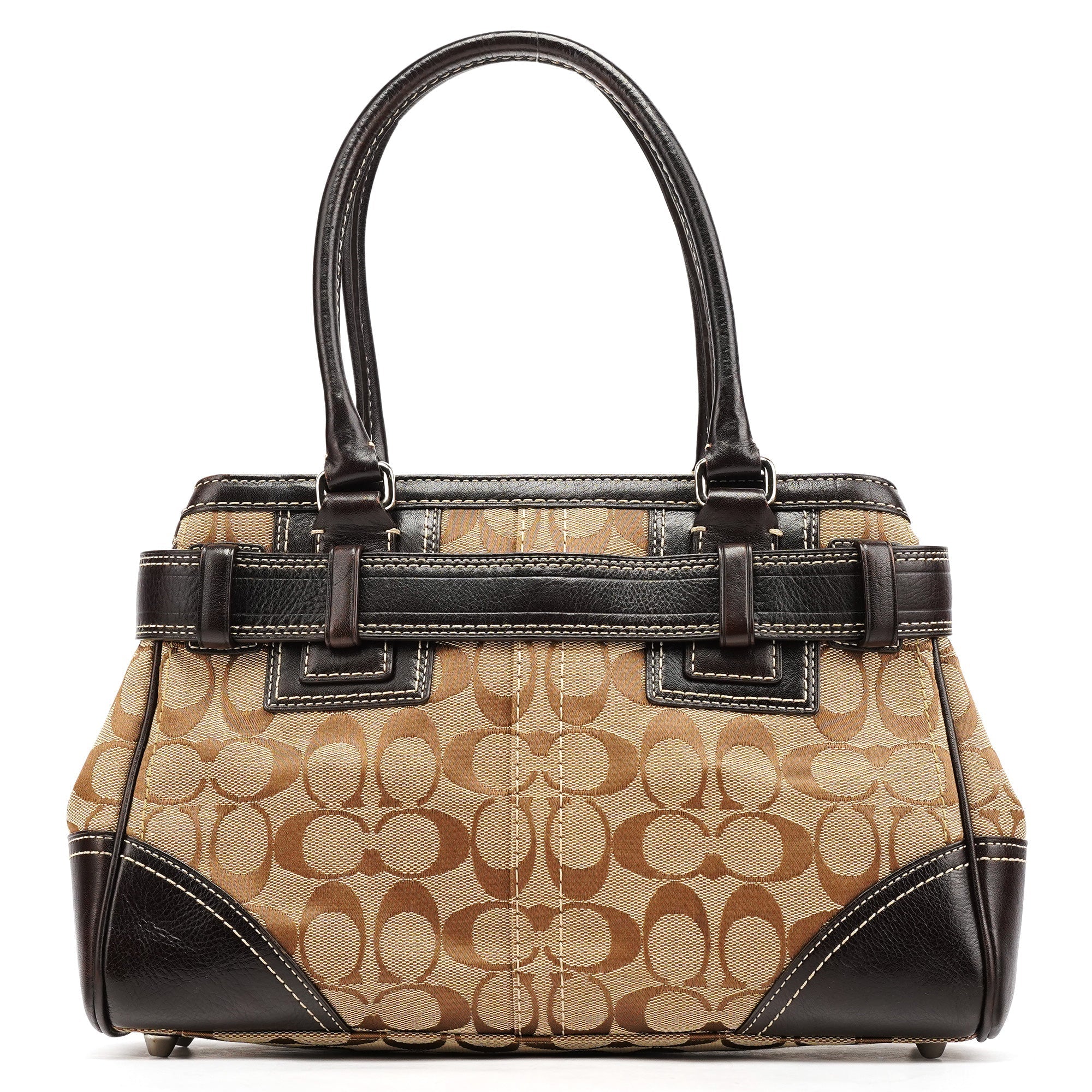 10245 Beige Brown Signature Hampton Tote Bag