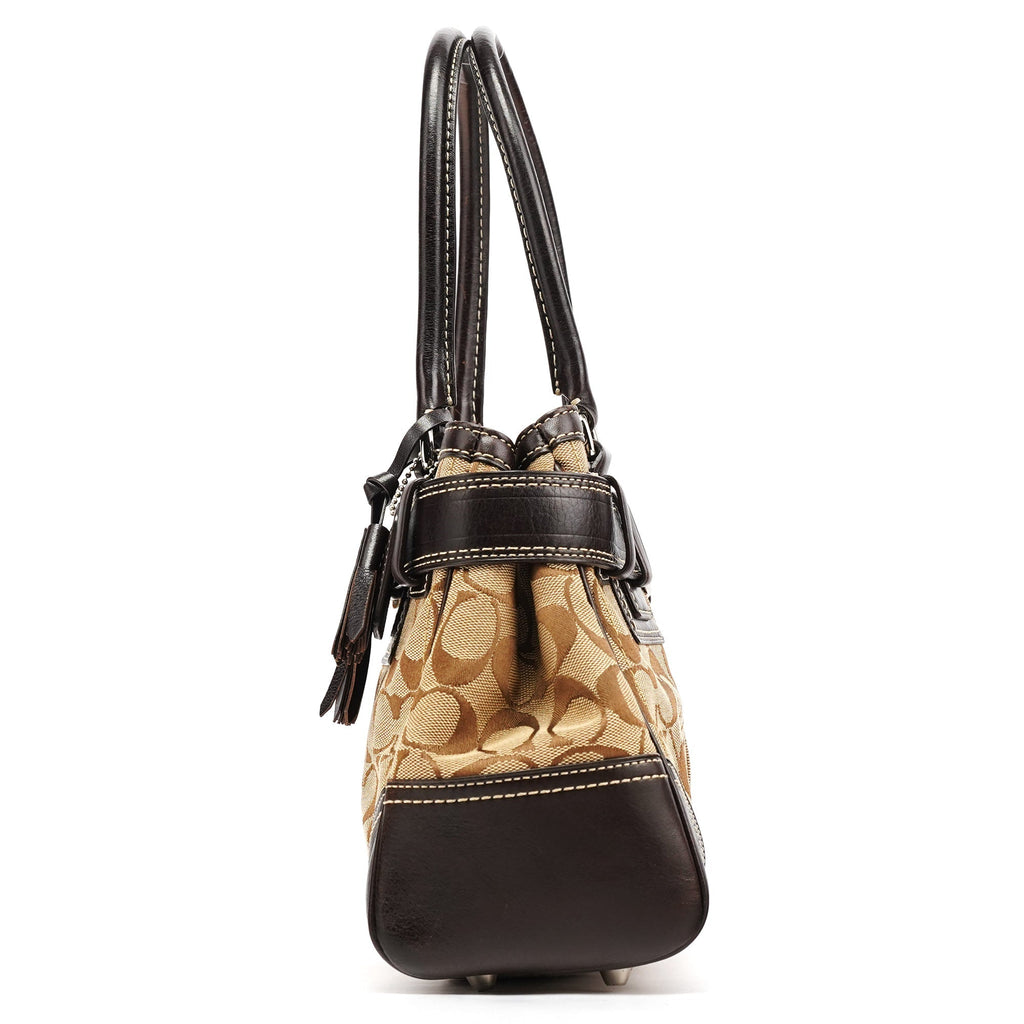 10245 Beige Brown Signature Hampton Tote Bag