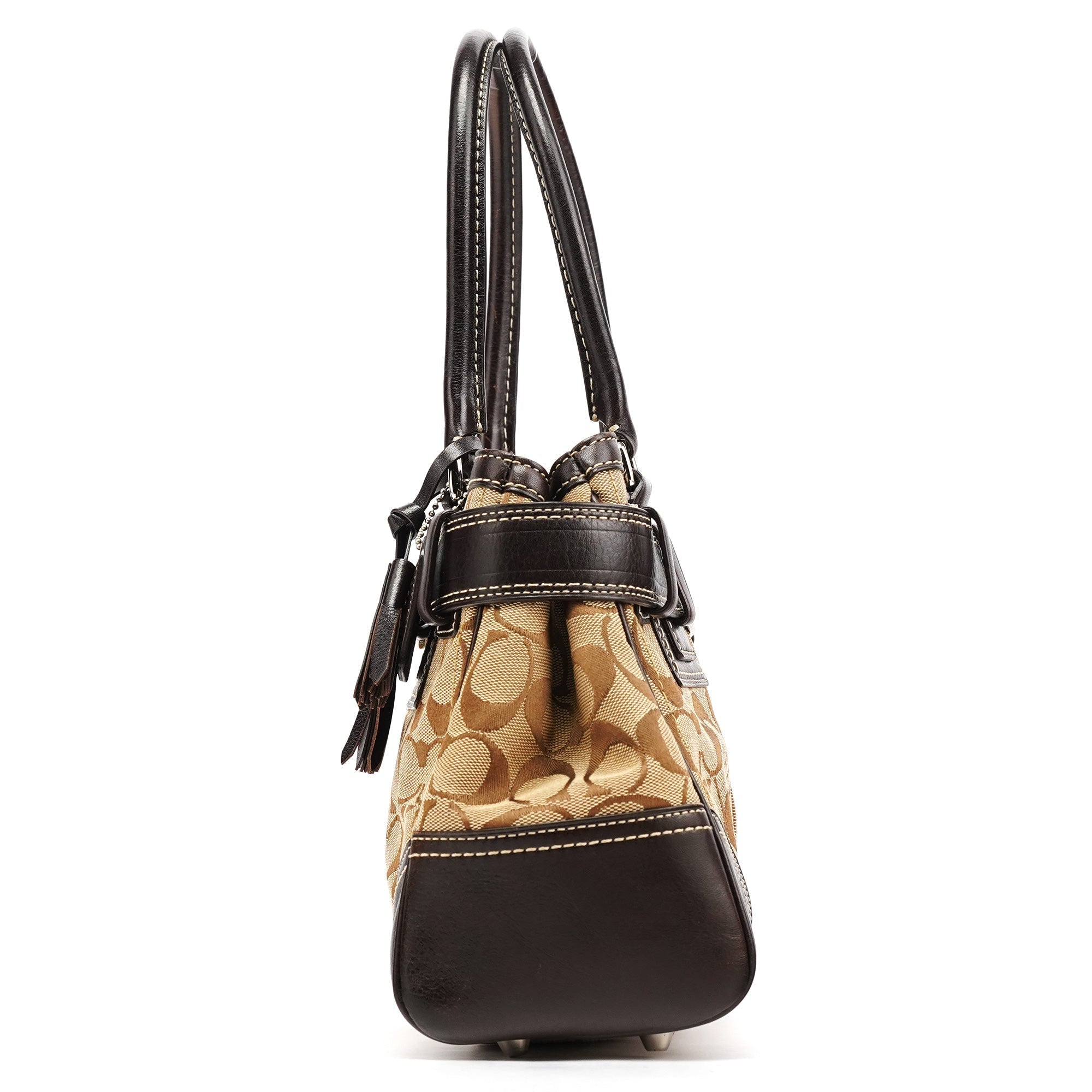 10245 Beige Brown Signature Hampton Tote Bag