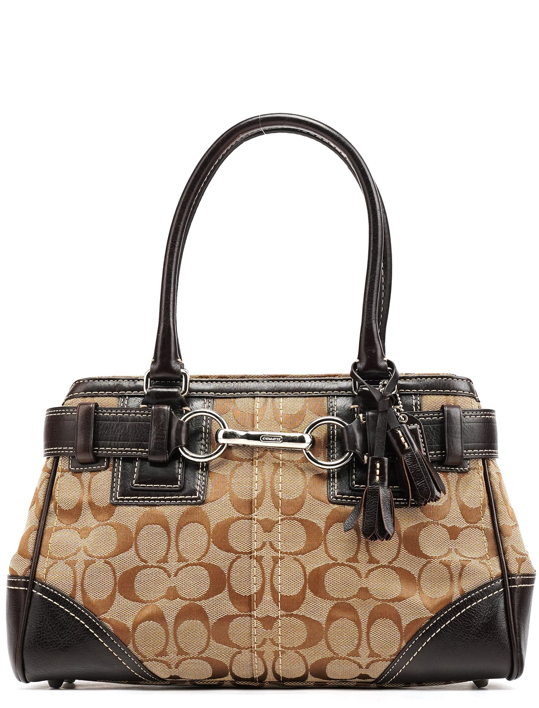 10245 Beige Brown Signature Hampton Tote Bag