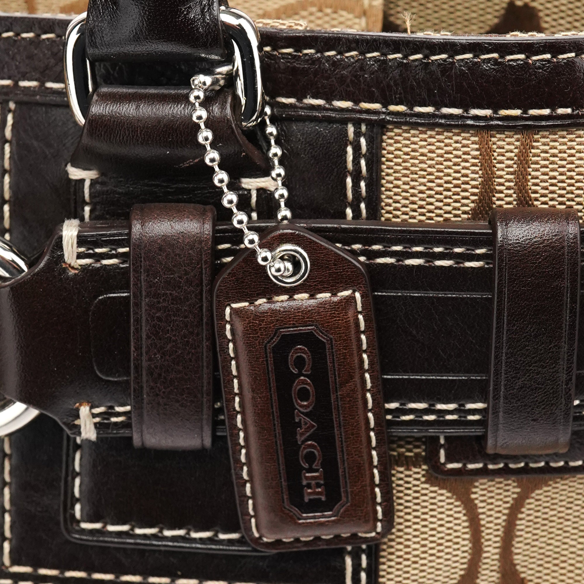 10245 Beige Brown Signature Hamptons Tote Bag