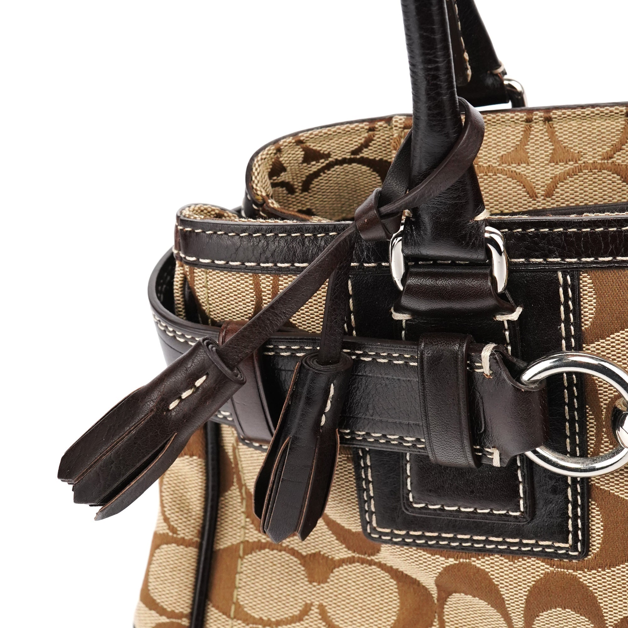 10245 Beige Brown Signature Hamptons Tote Bag
