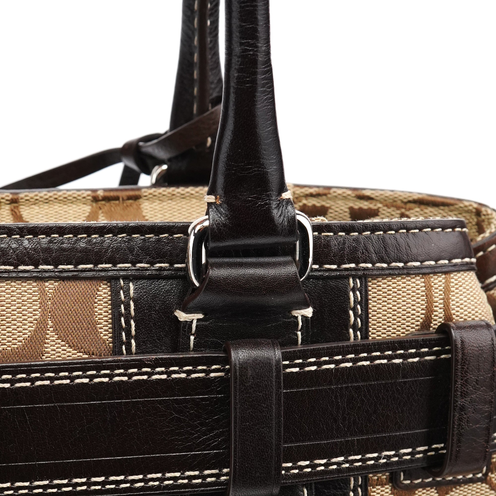 10245 Beige Brown Signature Hamptons Tote Bag