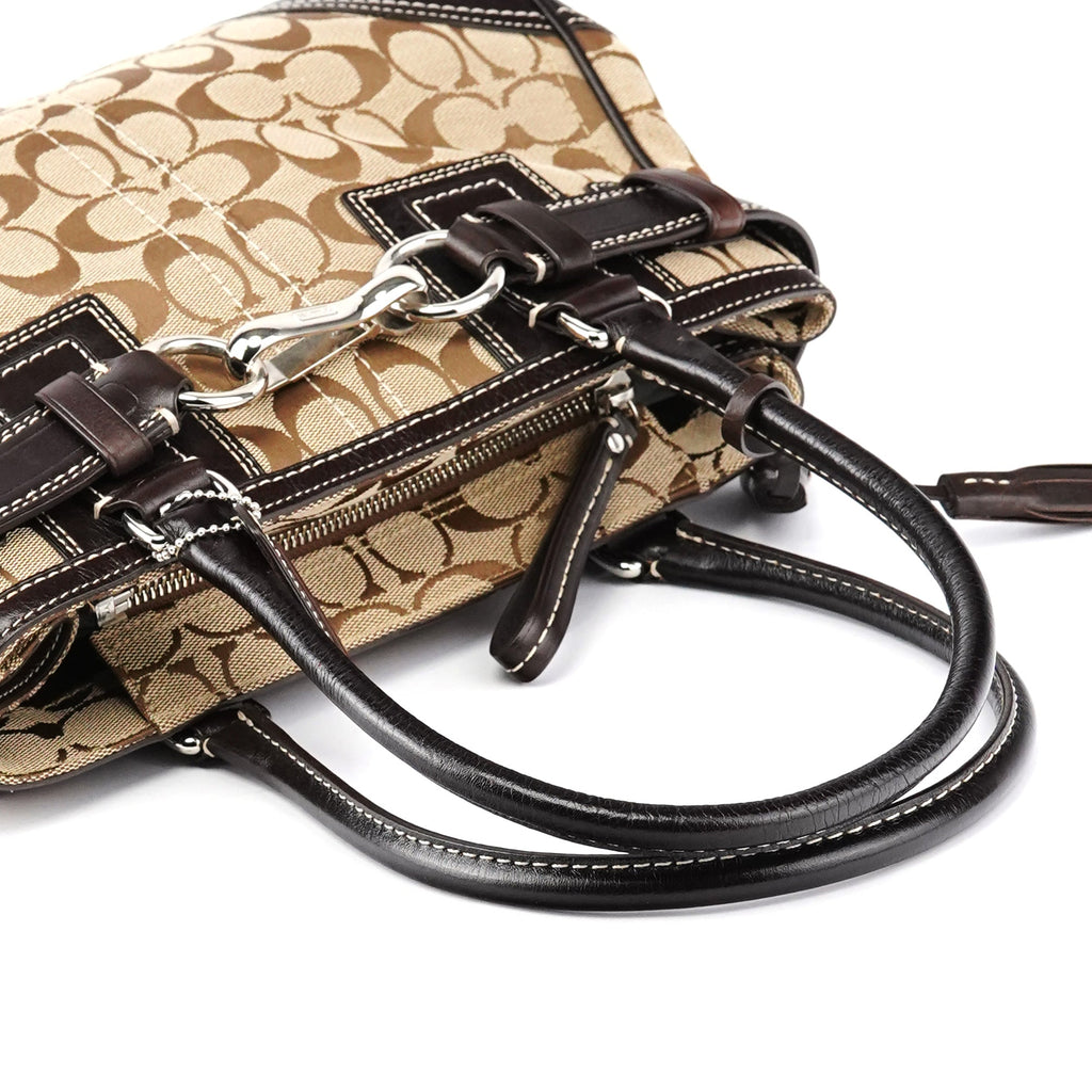 10245 Beige Brown Signature Hamptons Tote Bag