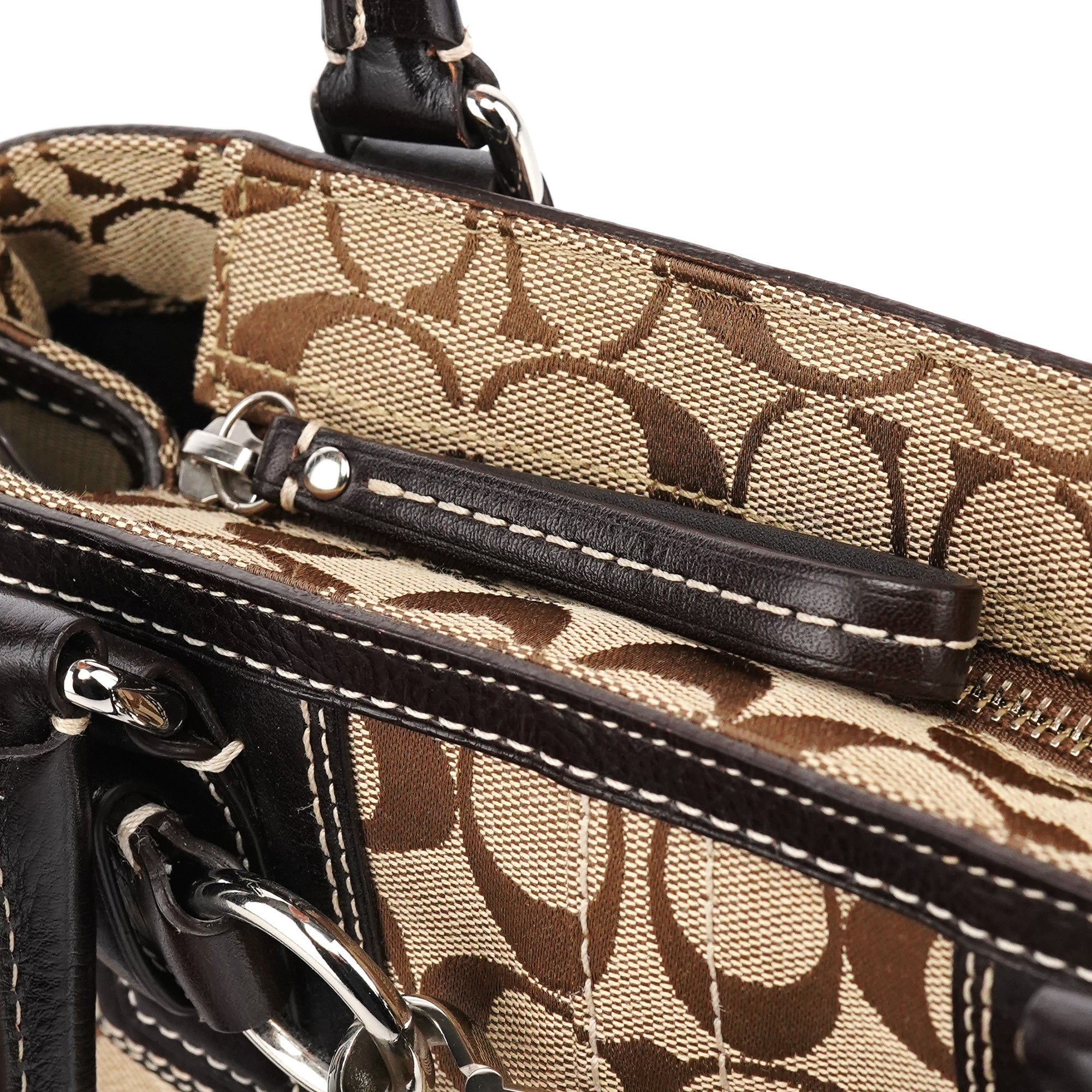 10245 Beige Brown Signature Hamptons Tote Bag