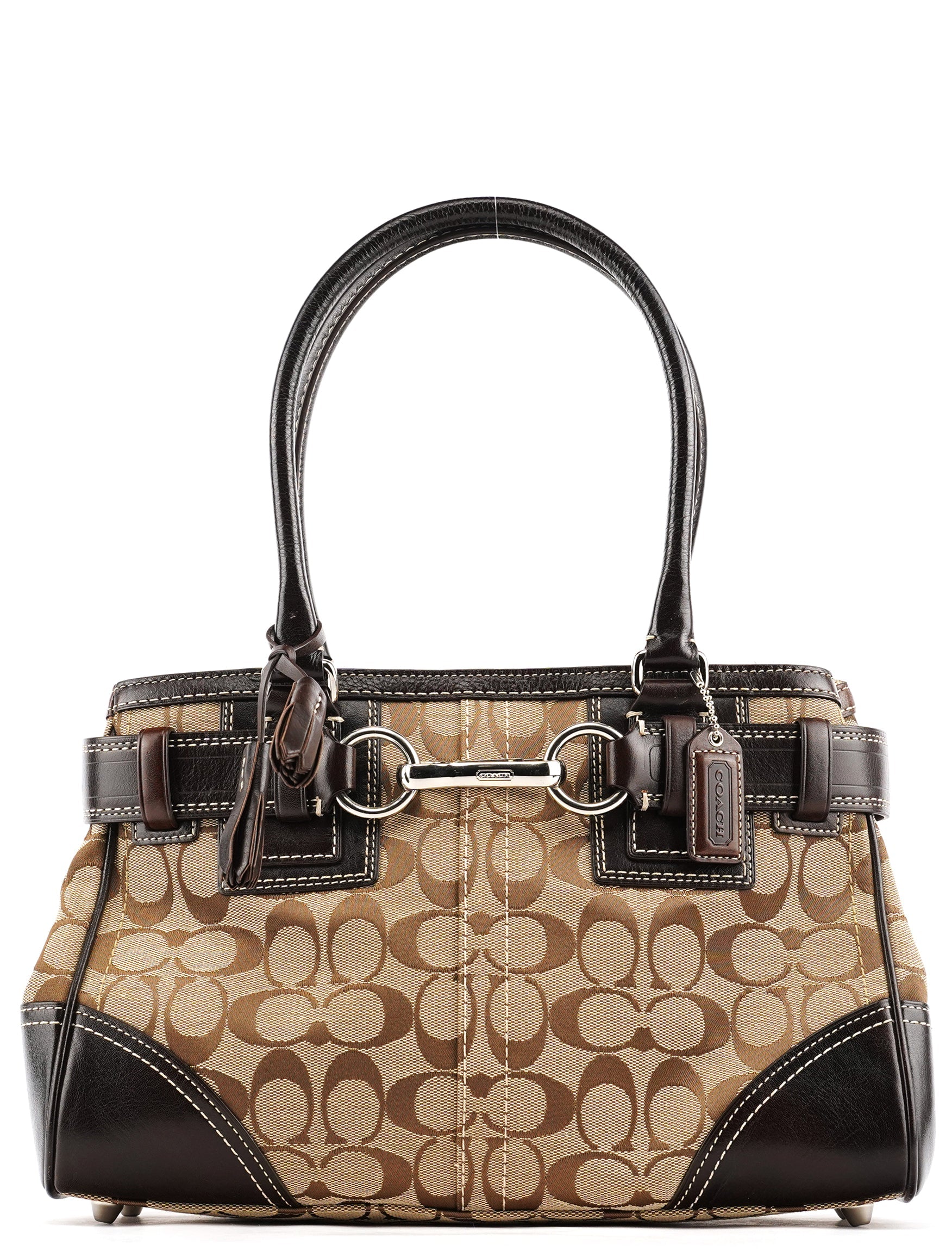 10245 Beige Brown Signature Hamptons Tote Bag