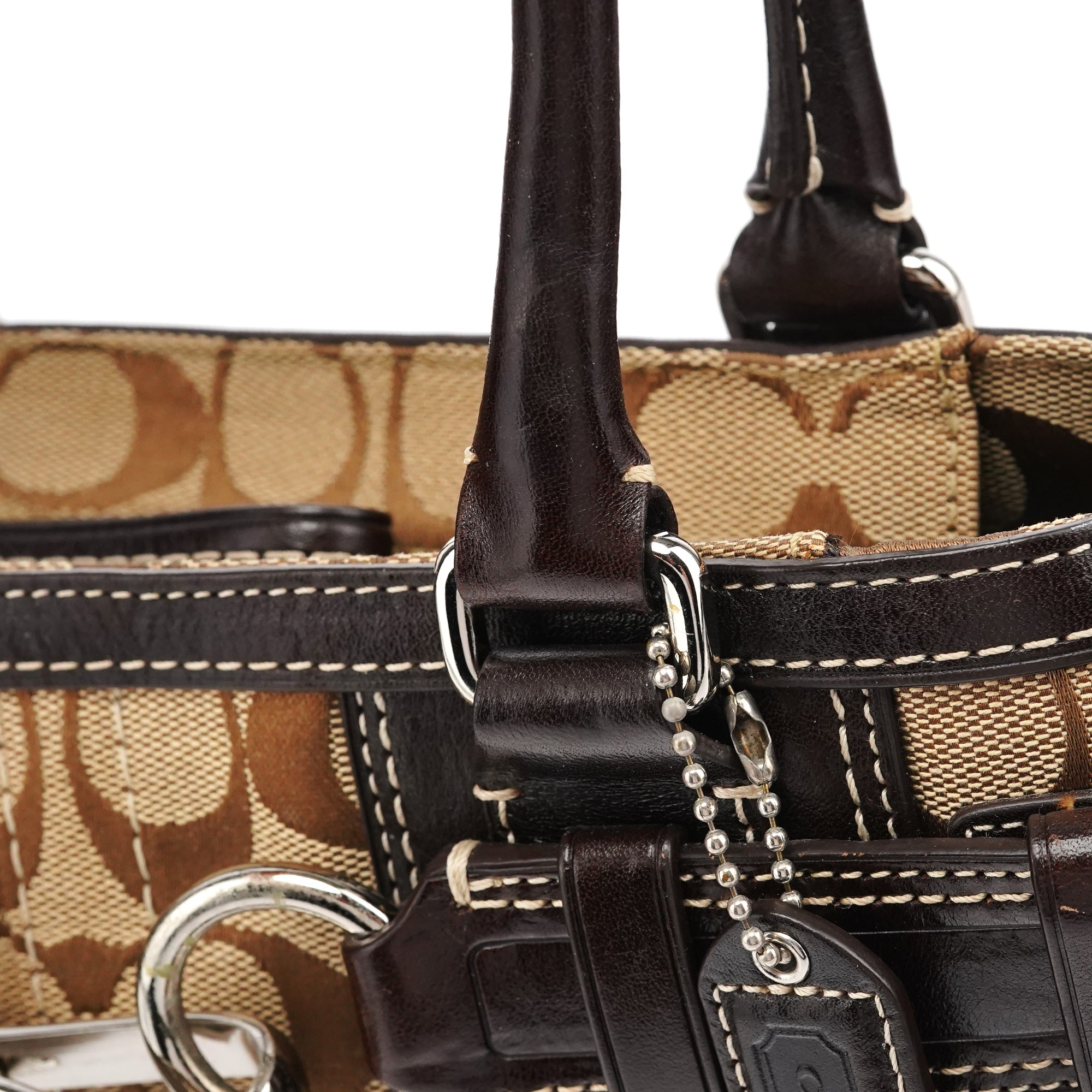 10245 Beige Brown Signature Hamptons Tote Bag