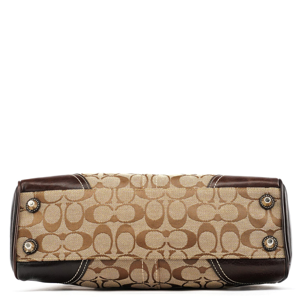 10245 Beige Brown Signature Hamptons Tote Bag