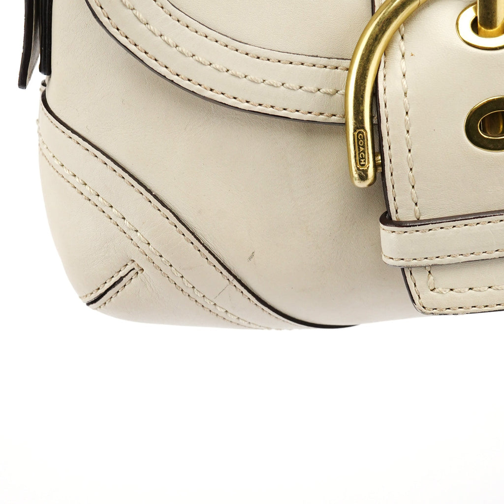 10317 Ivory Leather Soho Shoulder Bag