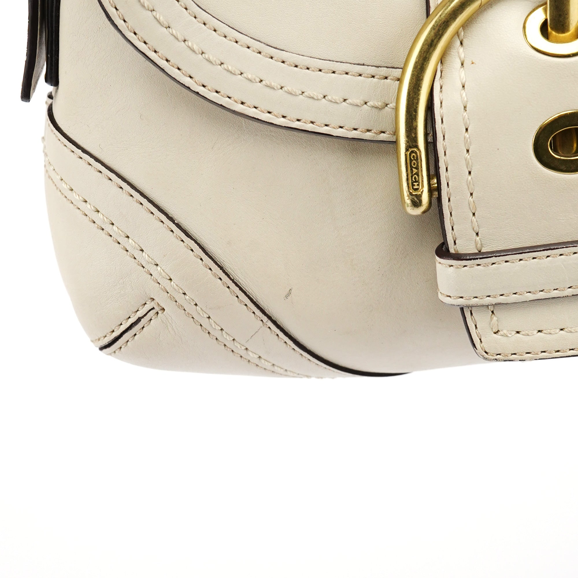 10317 Ivory Leather Soho Shoulder Bag