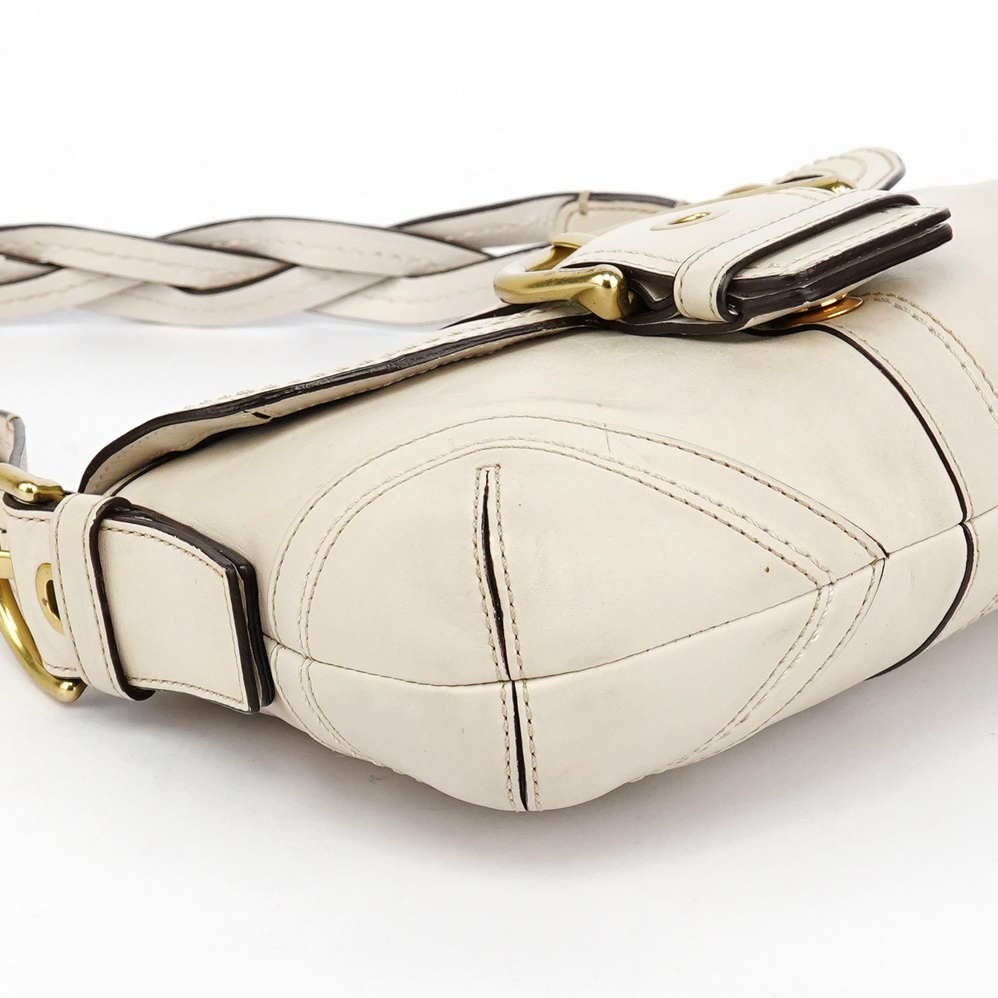 10317 Ivory Leather Soho Shoulder Bag