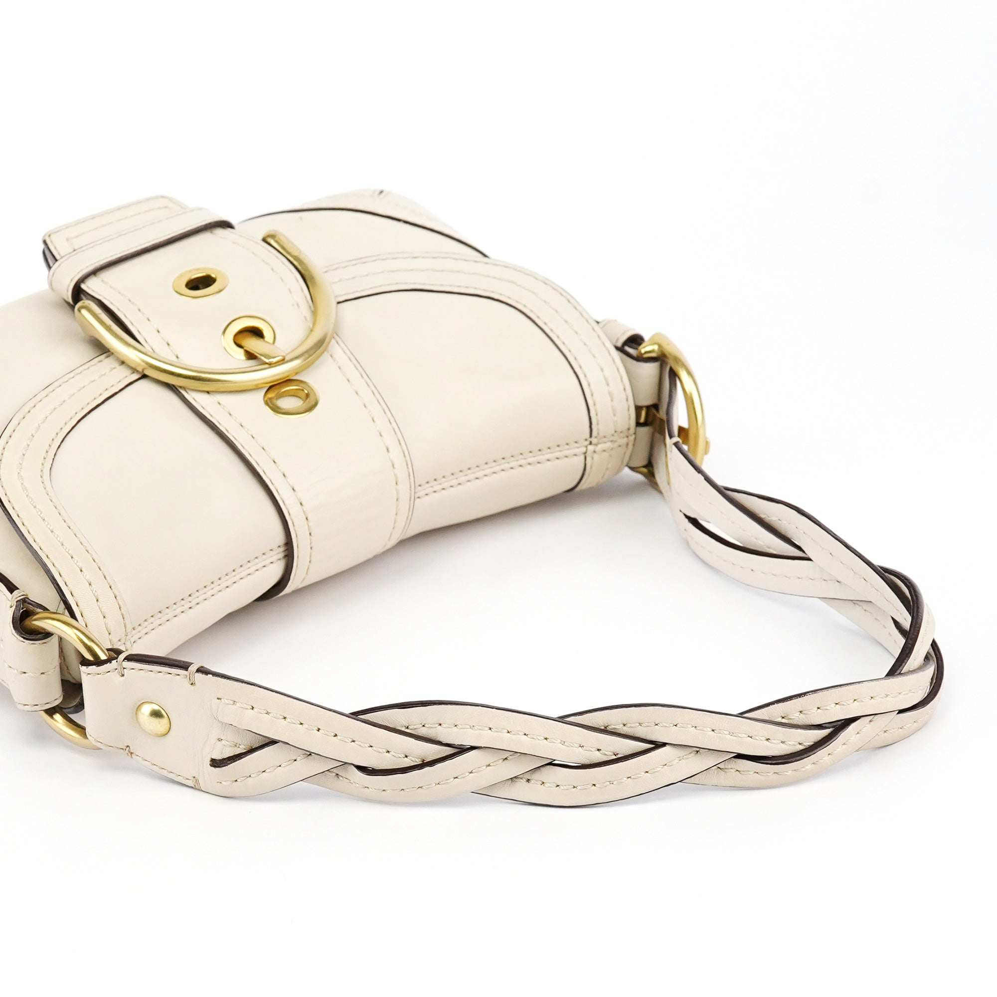 10317 Ivory Leather Soho Shoulder Bag