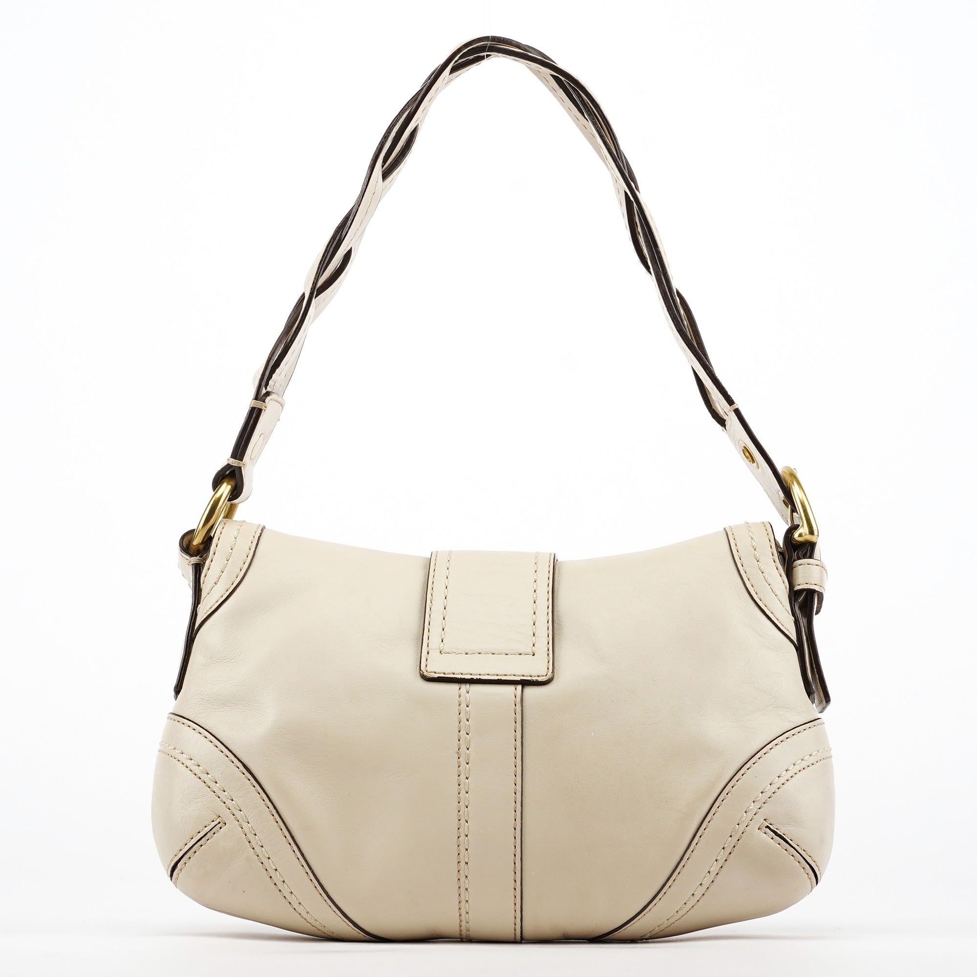 10317 Ivory Leather Soho Shoulder Bag