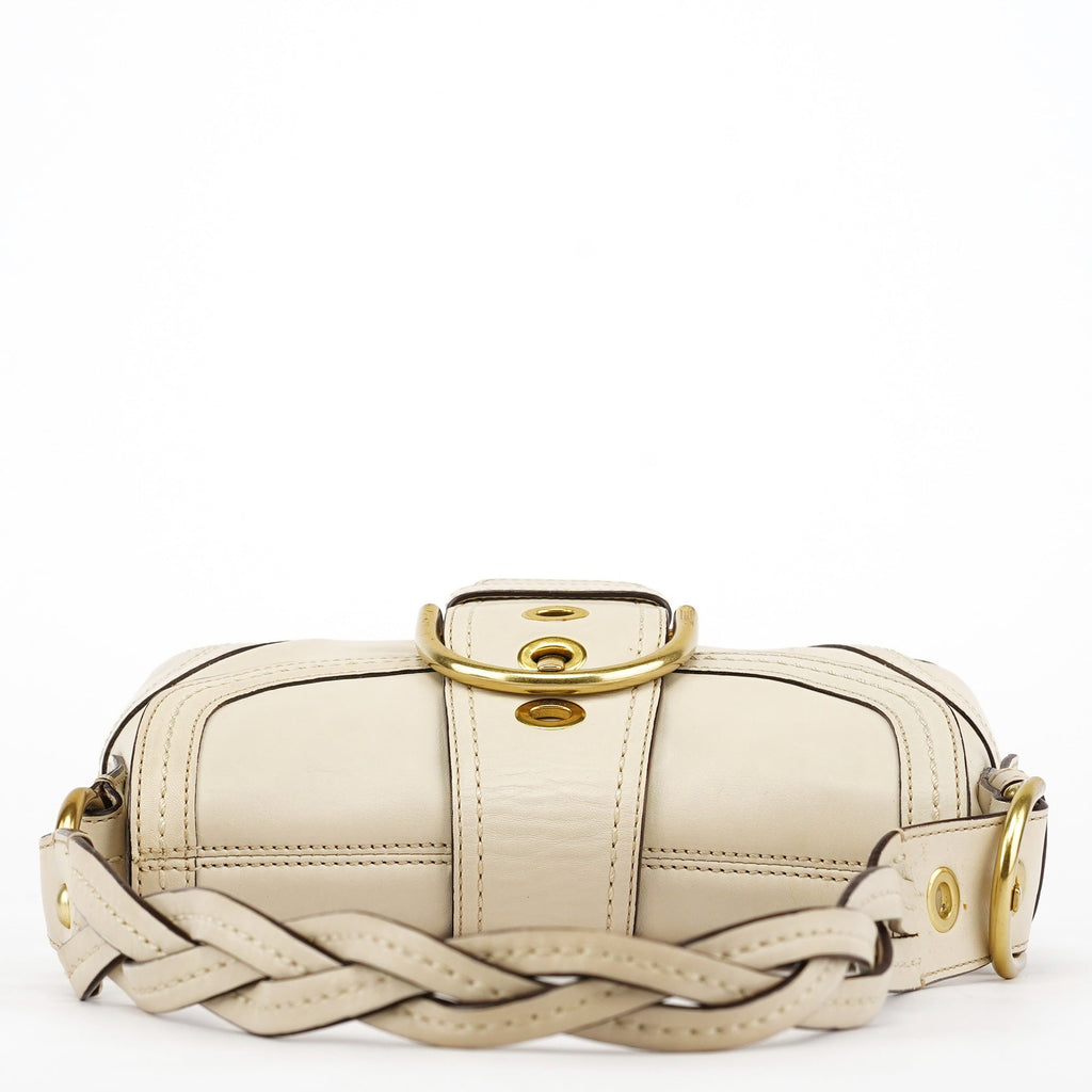 10317 Ivory Leather Soho Shoulder Bag