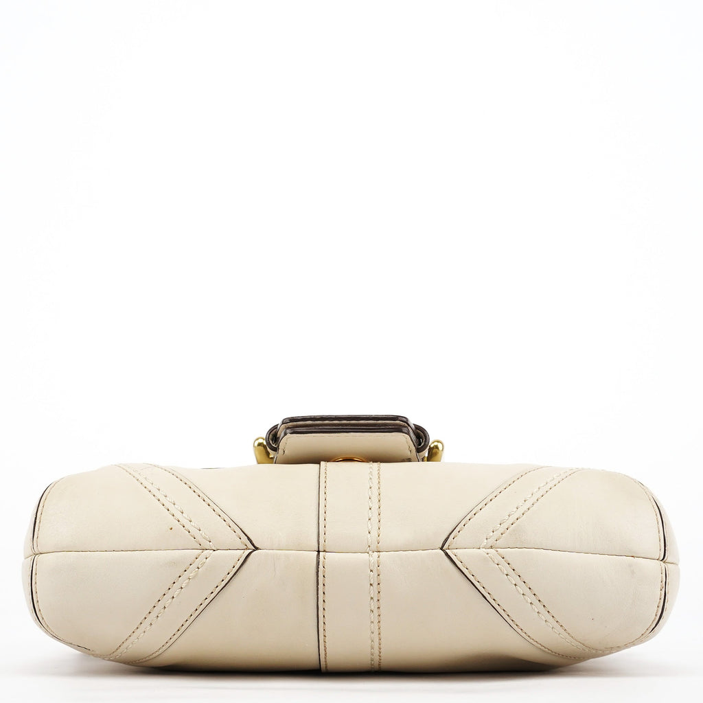 10317 Ivory Leather Soho Shoulder Bag