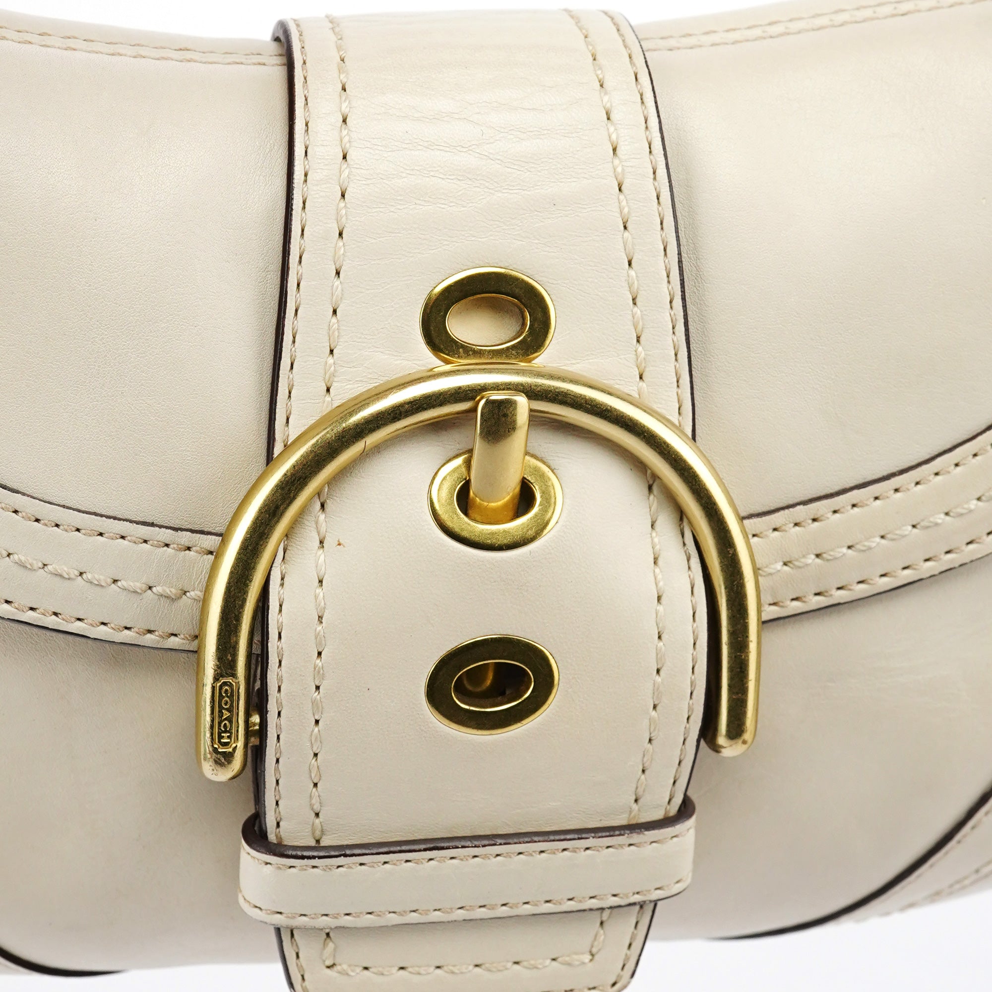 10317 Ivory Leather Soho Shoulder Bag