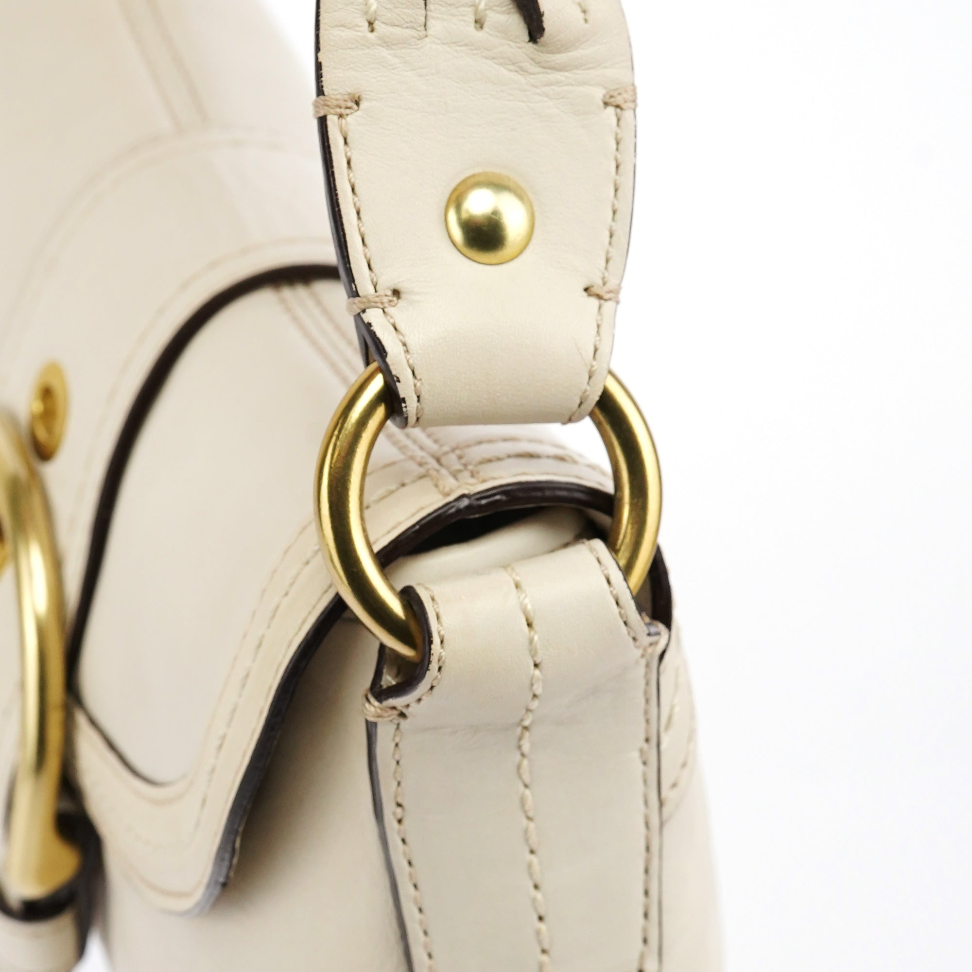 10317 Ivory Leather Soho Shoulder Bag