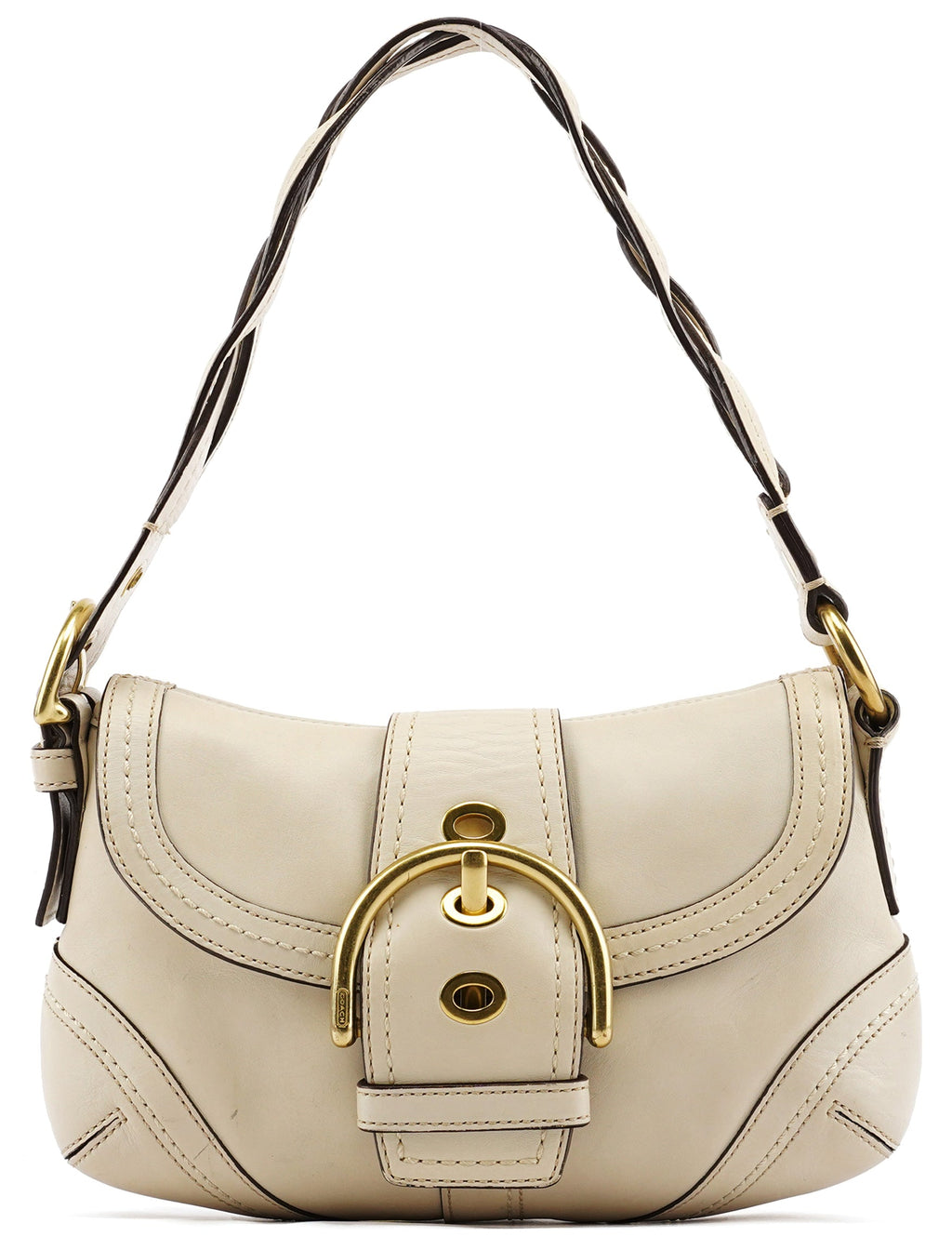 10317 Ivory Leather Soho Shoulder Bag