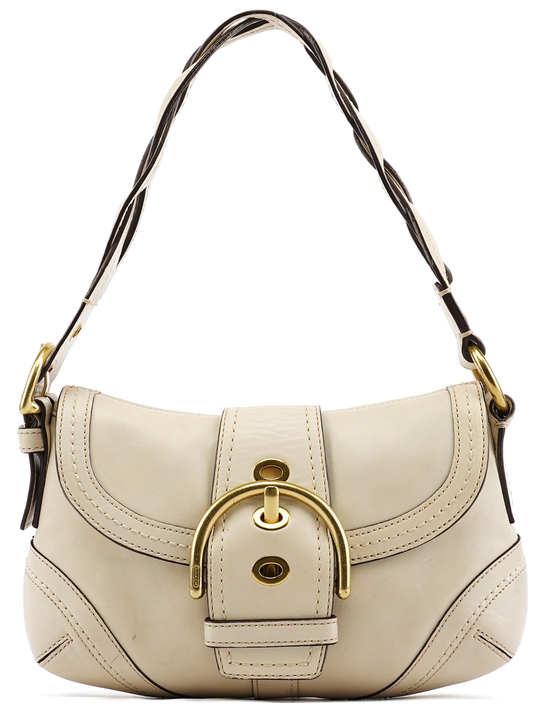 10317 Ivory Leather Soho Shoulder Bag