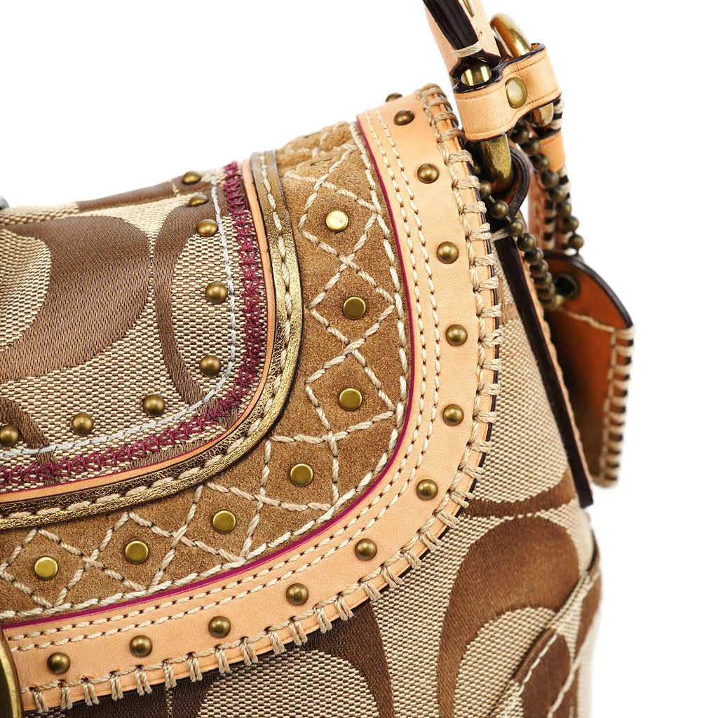 10484 Beige Signature C Soho Shoulder Bag