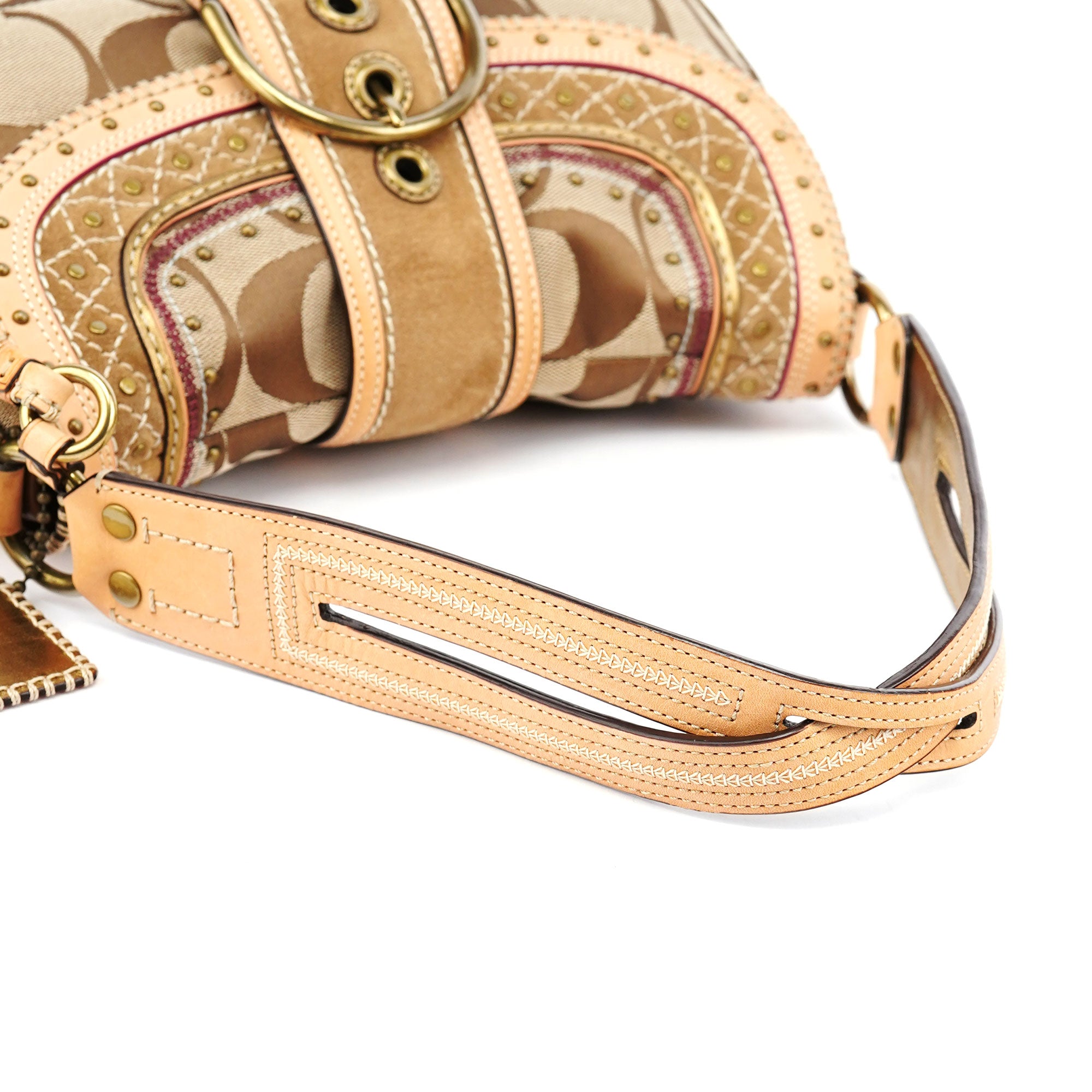 10484 Beige Signature C Soho Shoulder Bag