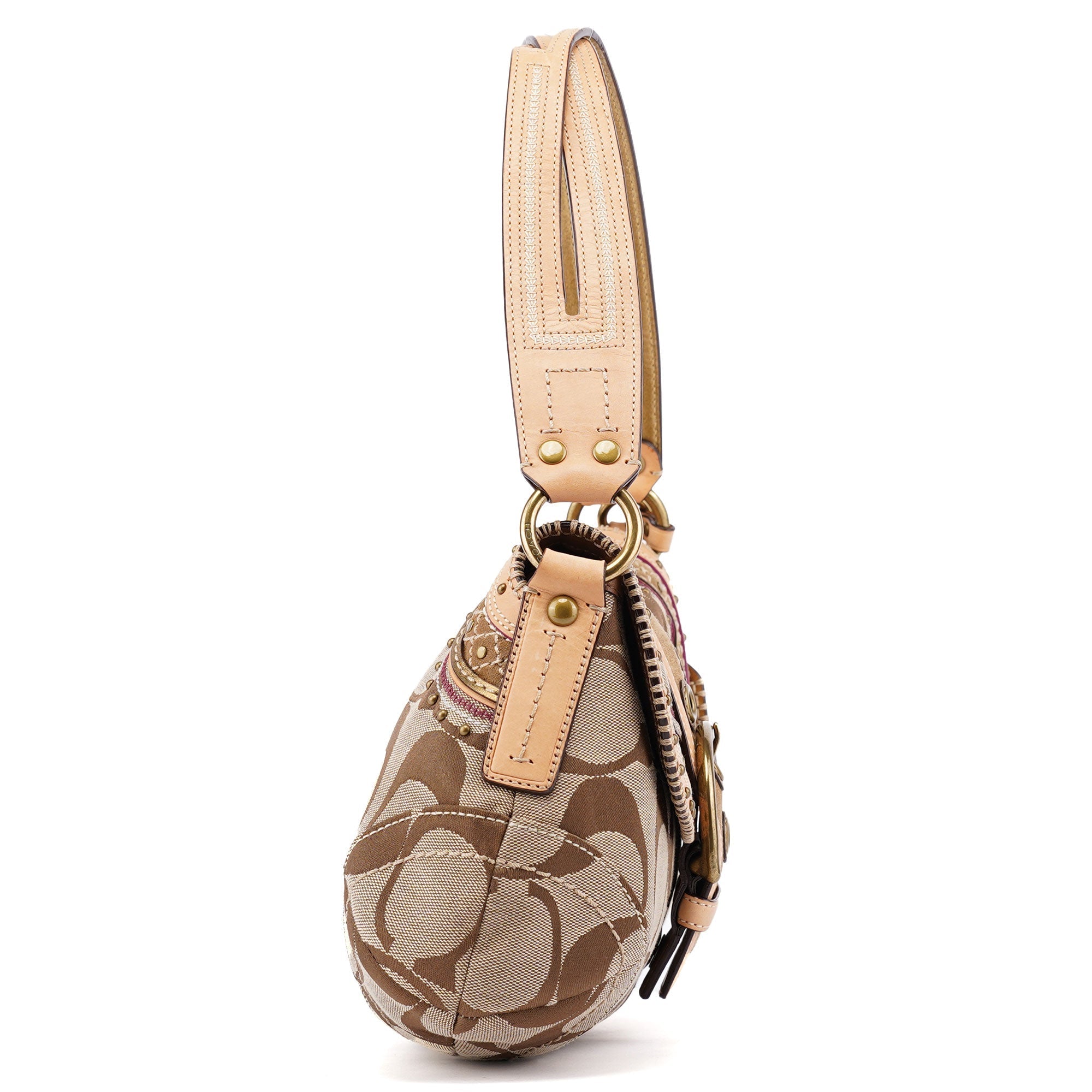 10484 Beige Signature C Soho Shoulder Bag