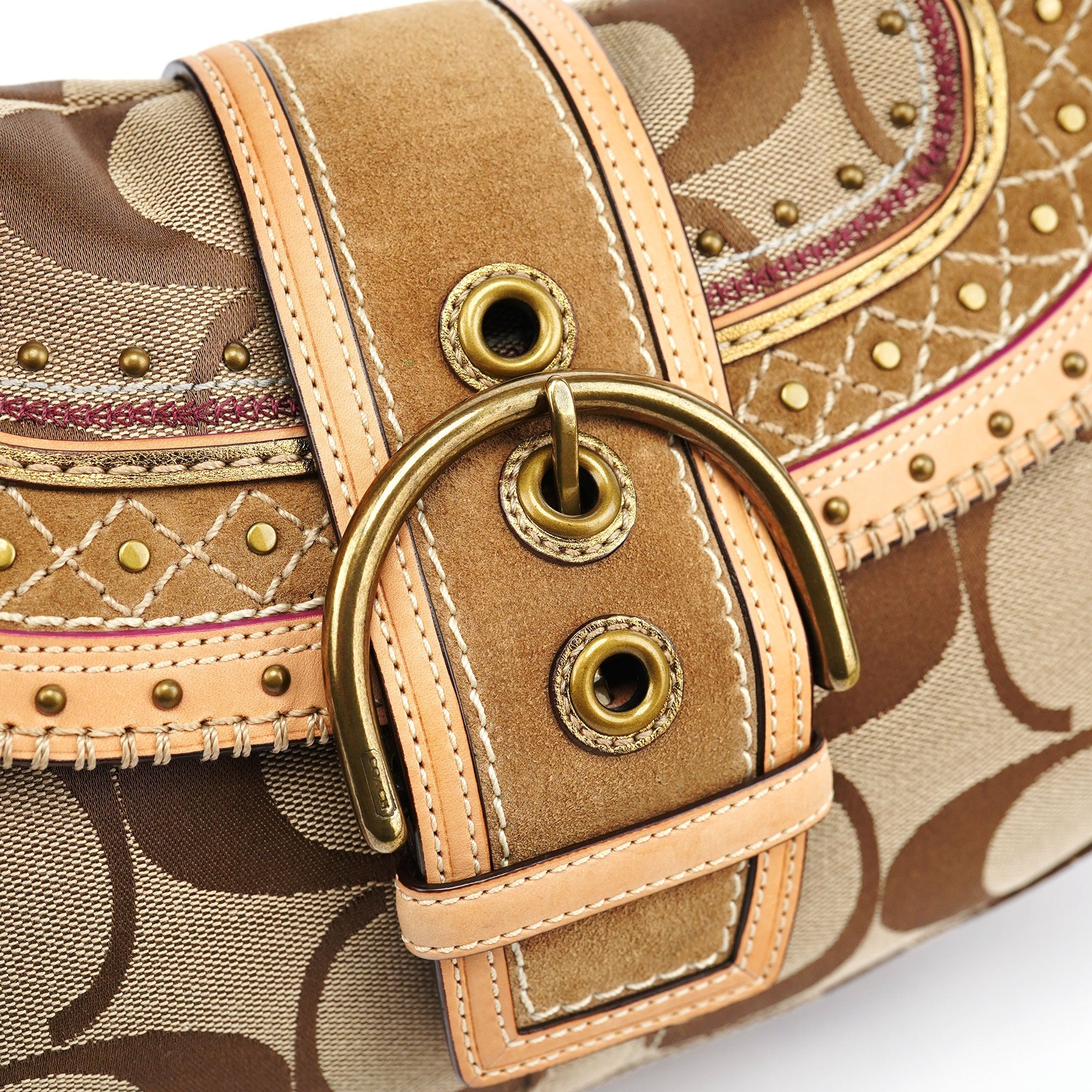10484 Beige Signature C Soho Shoulder Bag