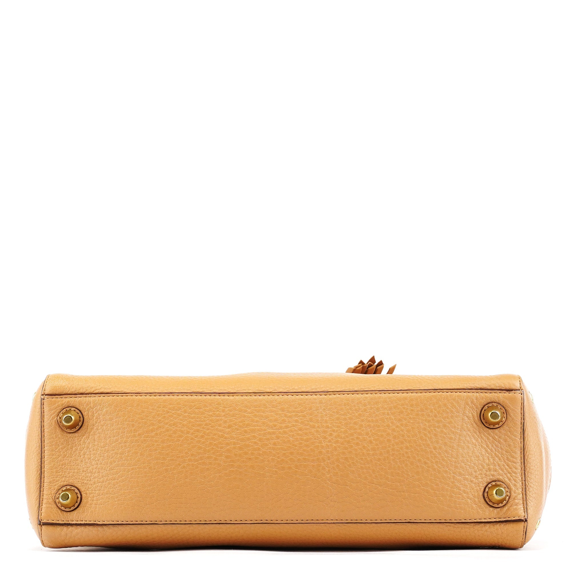 10528 Beige Leather Hamptons Tote Bag