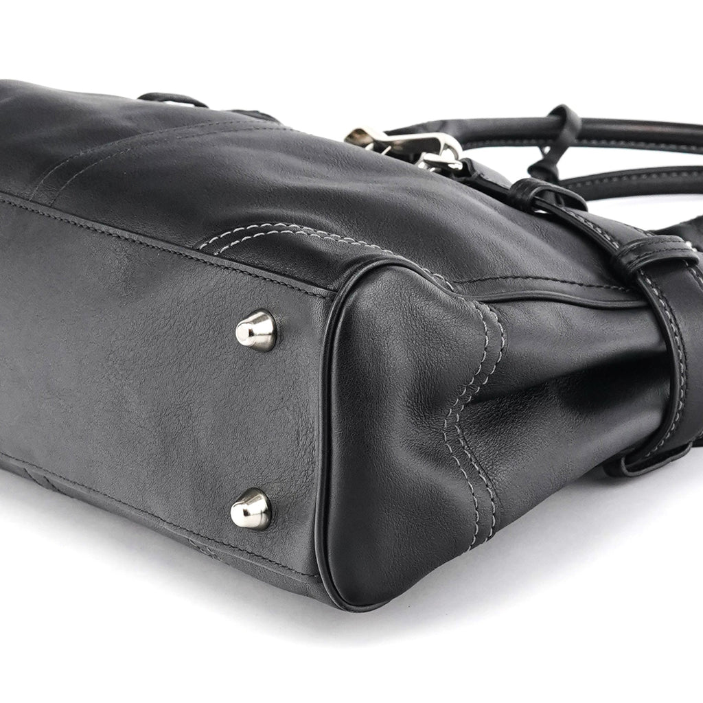 10531 Black Leather Hampton Tote Bag