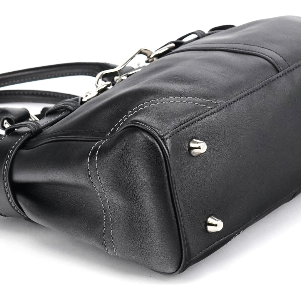 10531 Black Leather Hampton Tote Bag