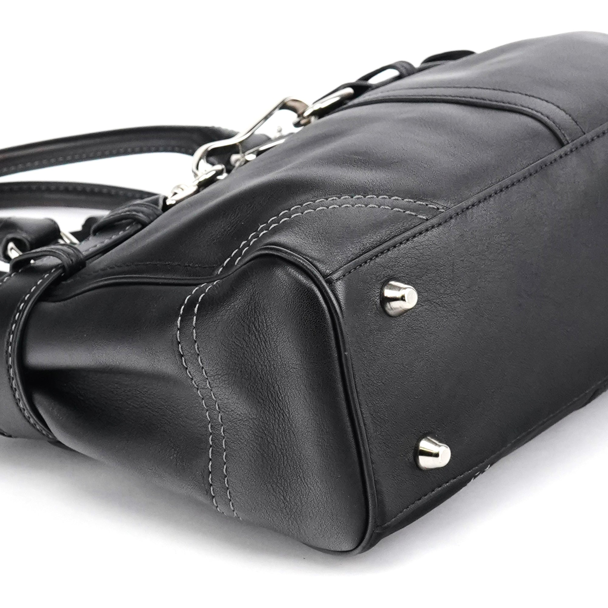 10531 Black Leather Hampton Tote Bag