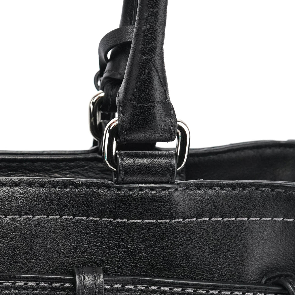 10531 Black Leather Hampton Tote Bag