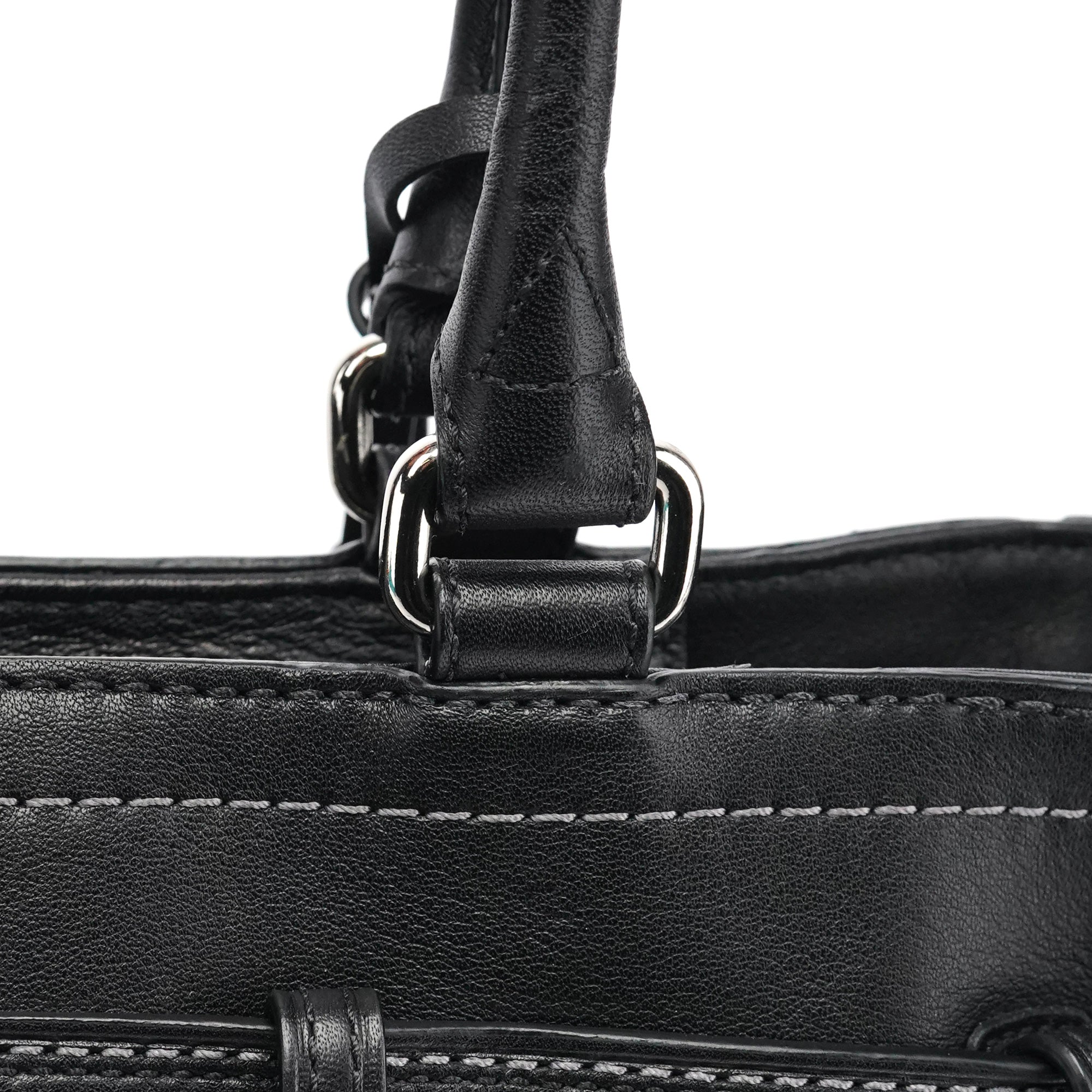 10531 Black Leather Hampton Tote Bag