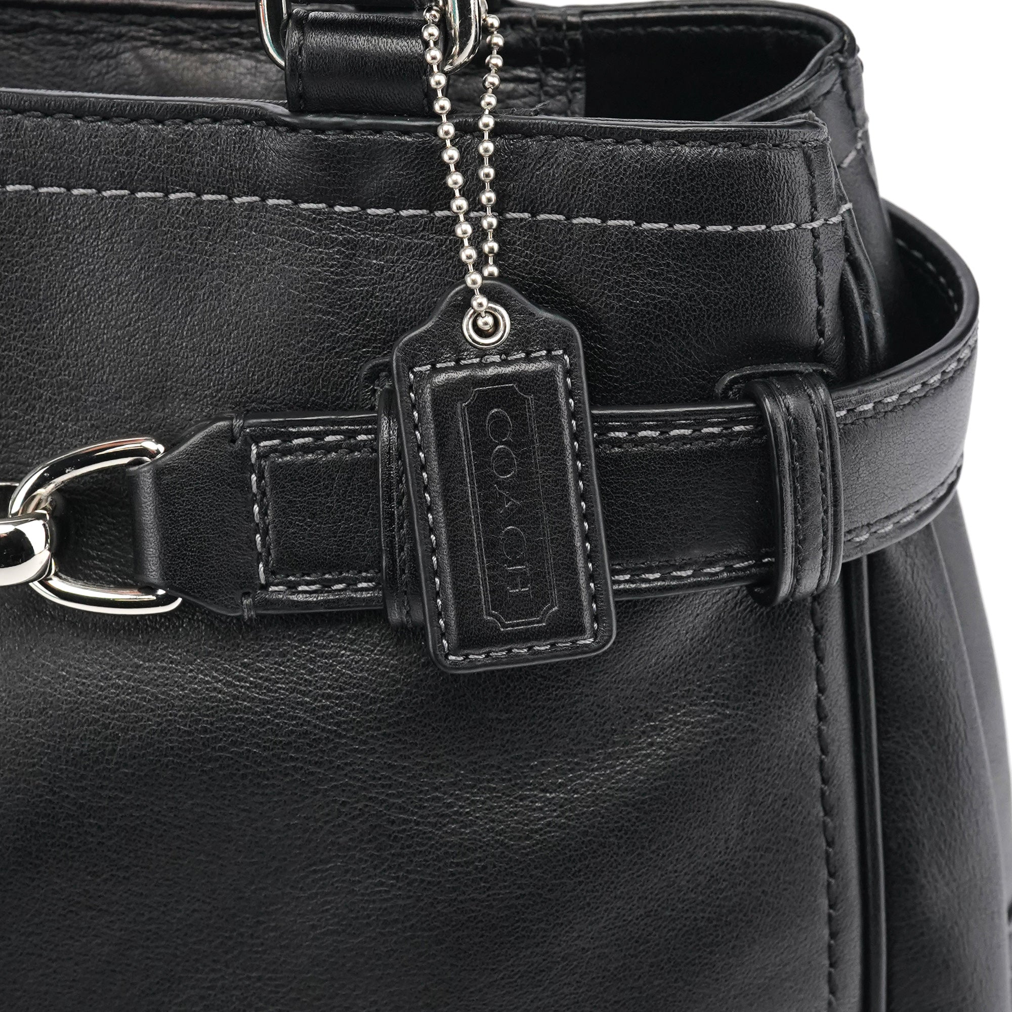 10531 Black Leather Hampton Tote Bag