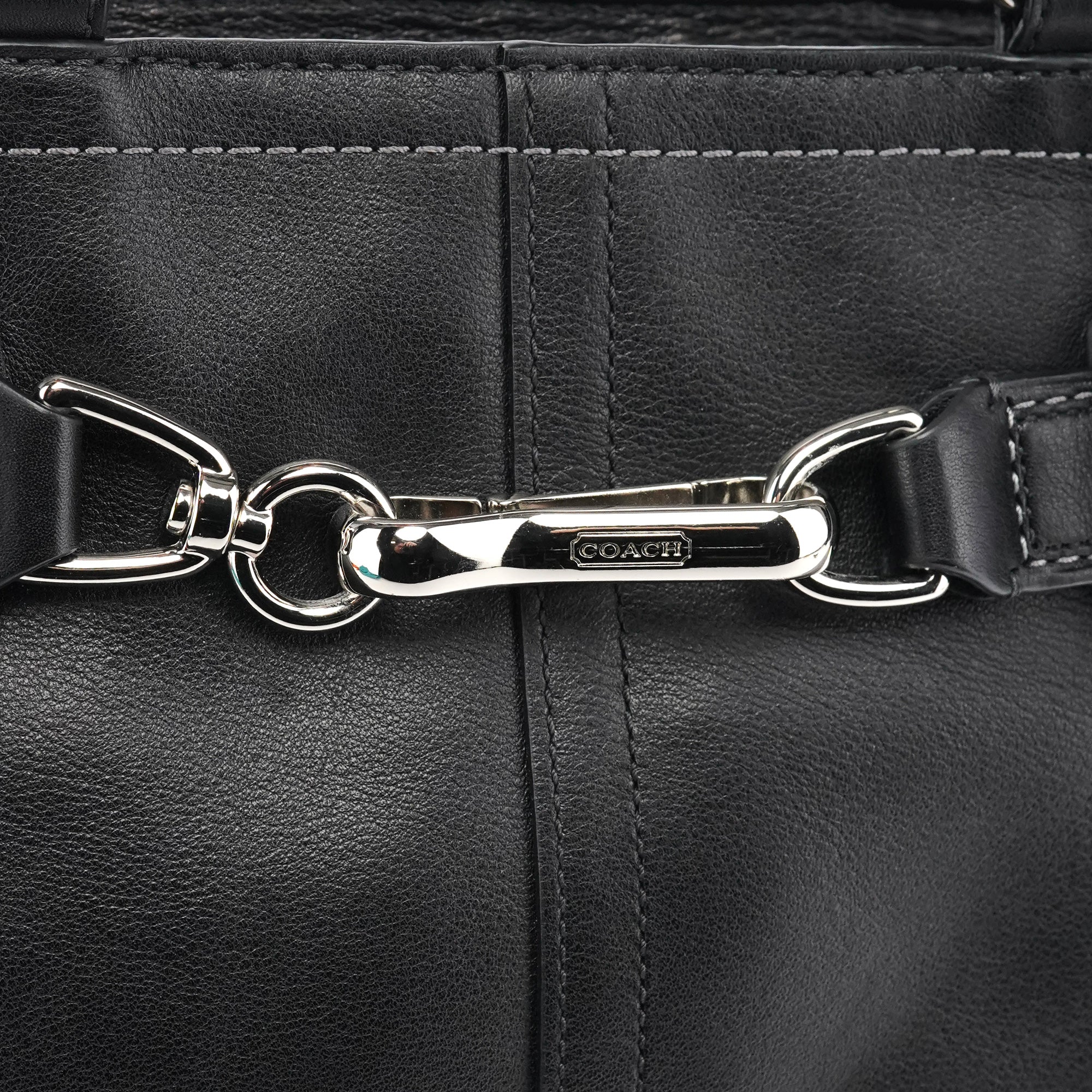 10531 Black Leather Hampton Tote Bag