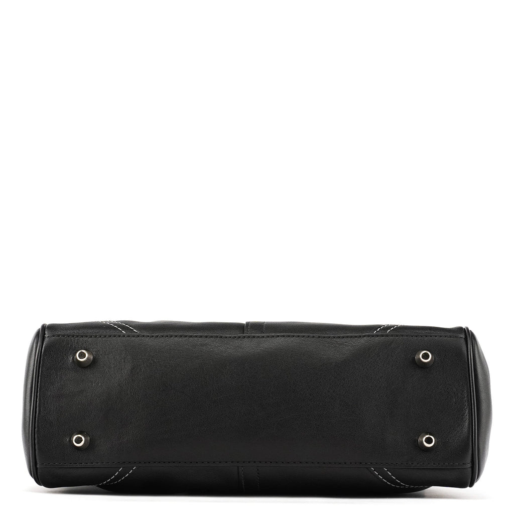 10531 Black Leather Hampton Tote Bag