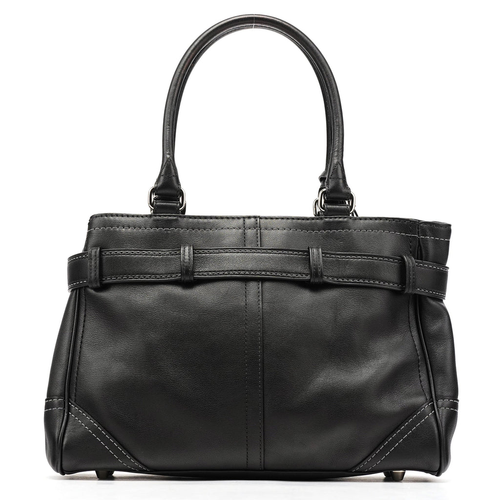 10531 Black Leather Hampton Tote Bag