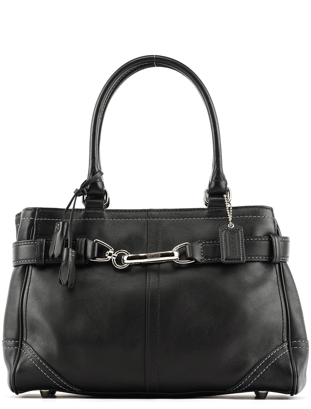 10531 Black Leather Hampton Tote Bag