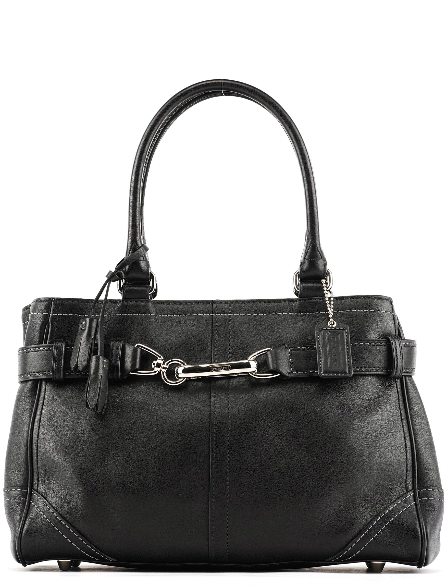 10531 Black Leather Hampton Tote Bag