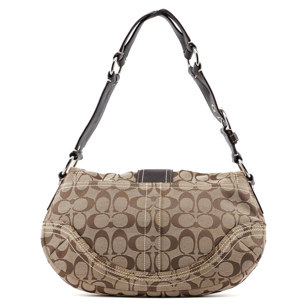 10603 Beige Brown Signature C Soho Shoulder Bag