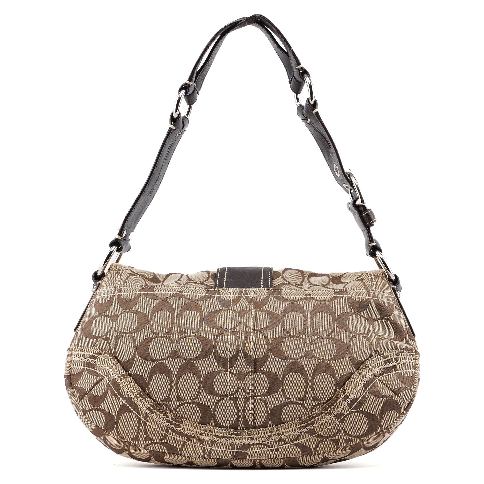 10603 Beige Brown Signature C Soho Shoulder Bag