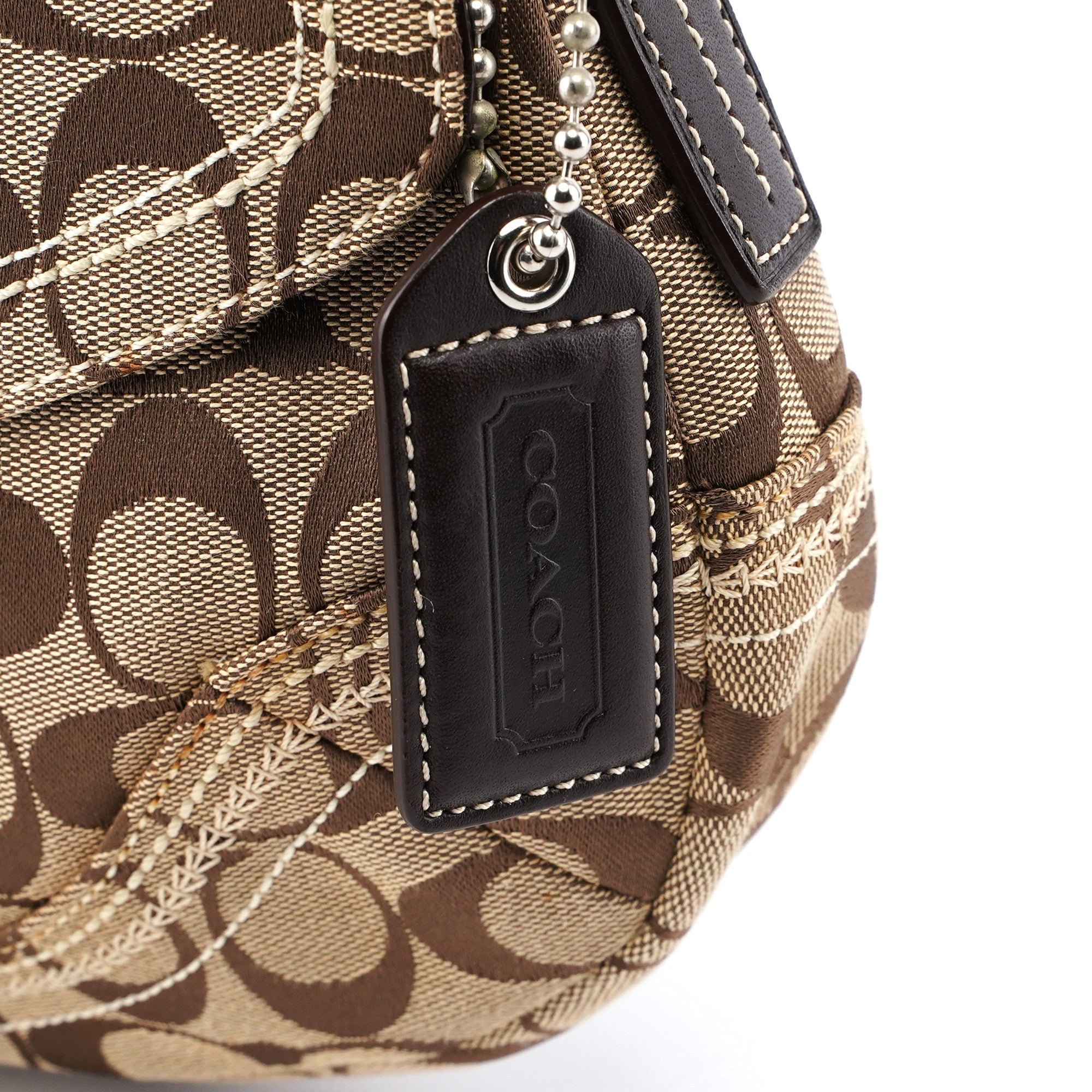 10603 Beige Brown Signature C Soho Shoulder Bag