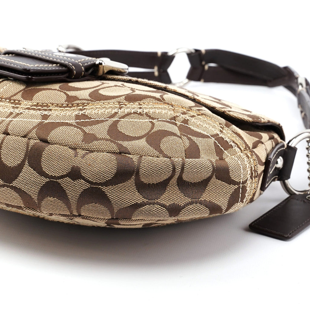 10603 Beige Brown Signature C Soho Shoulder Bag